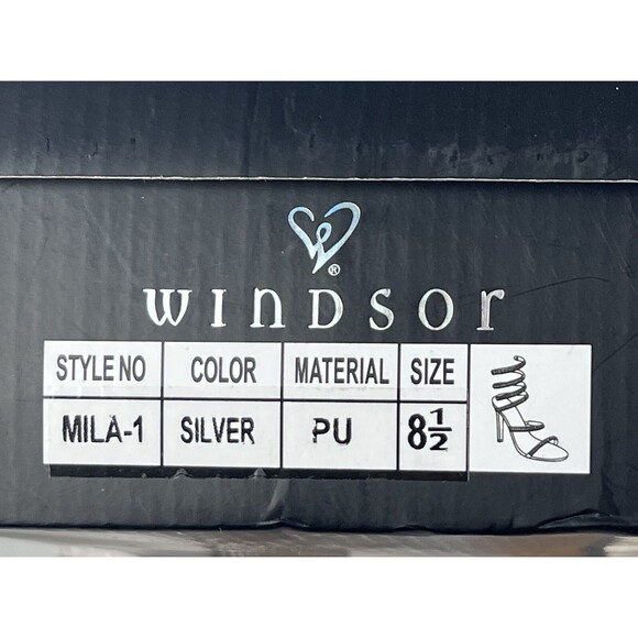 Windsor Silver Rhinestone Spiral Heels Women’s 8.5 Stiletto Holiday Party Sexy - Picture 12 of 12